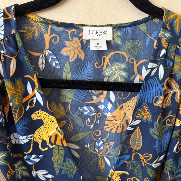 J. Crew Floral Midi Dress - Navy and Orange - Picture 4 of 6